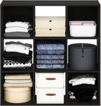 Furinno PELLI Closet Organizers and Storage, 9-Cube Closet Organizer, Open Shelf Closet Storage, for Wardrobe, Bedroom, Living Room, Espresso