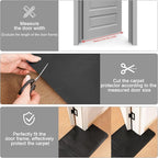 Uross Carpet Protector for Pets -3.6FT 2PCS Black Round Corner Plastic Carpet Protector, Under Door Cat Carpet Protector for Doorway, Anti Cat Scratch Carpet Mat, Stop Cats from Scratching Carpet