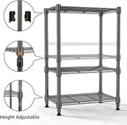 450 lbs Steel Storage Shelving 3-Tier Utility Shelving Unit Steel Organizer Wire Rack for Home,Kitchen,Office (11.8" D x 17.7" W x 26.3" H) | 450 lbs, for Home, Kitchen, Office