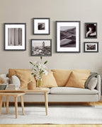 Egofine 11x14 Picture Frames Set of 4, Made of Solid Wood Covered by Plexiglass 5x7 and 8x10 with Mat or 11x14 without Mat, for Table Top Display and Wall Mounting Photo Frame Rustic Black