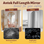 Antok Full Length Mirror, 58"x18" Floor Mirror, Arched Floor Standing Freestanding Arch Full Body Mirrors with Stand for Bedroom, Hanging Mounted for Living Room Cloakroom,Orange