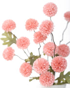 DuHouse 6pcs Artificial Flowers Faux Silk Pompon Mum,Silk Small Mini Chrysanthemum Ball with Stems for DIY Bouquets Centerpieces Vase Home Table Kitchen Decorations(Blush)