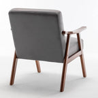 Container Furniture Accent Chair with Microfiber Upholstery and Solid Wood Frame, Classic Mid-Century Modern Living Room Furniture for Extra Seating, Grey