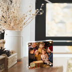 Acrylic Picture Frame - 8x8, Clear Double Sided Frameless Photo Frame with Magnetic, Free Standing Desktop Display, Lucite Frame with Gift Box Package, 12+12mm Thickness - 1 Pack