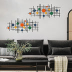 ruelen Set of 2 Minimalist Geometric Wall Decor - Modern Metal Wall Art for Living Room, Bedroom & Office – Abstract 3D Design in Bright Colorful Style