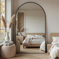 Suidia Arched Full Length Mirror, 72"x44" Floor Mirror Freestanding, Floor Standing Full Body Mirror with Stand for Bedroom, Hanging Leaning Mounted for Living Room Cloakroom, Black