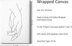 Holding Hands Wrapped Canvas Wall Art Interlocking Fingers Connection 24x36 Inch Gallery Stretched Modern Aesthetic Home Art Decor
