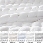 WDCOZY White Twin Size Quilt Bedding Sets with Pillow Sham, Lightweight Soft Bedspread Coverlet, Quilted Blanket Thin Comforter Bed Cover, All Season Summer Spring, 2 Pieces, 68x90 inches