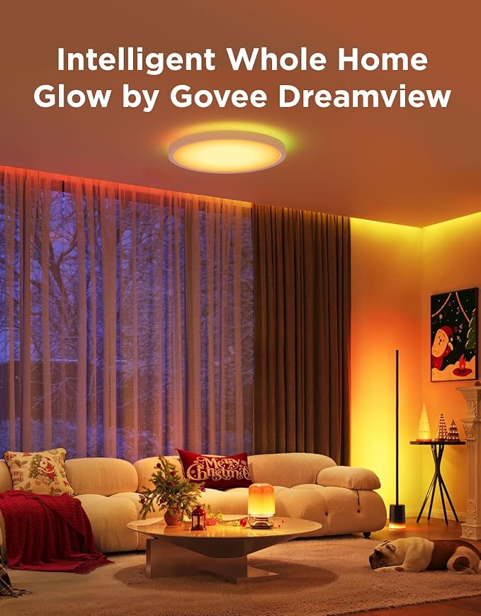 Govee Floor Lamp 2, RGBIC, Warm Cool White LED, Compatible with SmartThings, Matter, Alexa, 1725lm, Music Sync, Scene Modes, Smart Floor Lamp for Living Room, Bedroom, Black(1 Pack)