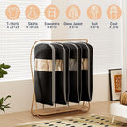 DIMJ 3 Pack 43" Garment Bags for Hanging Clothes - Space Saving Compression Suit Bag Travel with Handles Window, Washable Carry Clothing Storage Cover for Dress, Coats, Down Jacket, Shirts