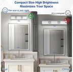 Modern LED Small Bathroom Lights Fixtures(3-Light),Stainless Steel Chrome Acrylic Wall Lighting,Vanity Lights for Bathroom Over Mirror(6000K 16in)