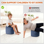 Pouf Ottoman Foot Rest, Comfortable & Soft, Round Footstool for Living Room, Bedroom, Office, Room Decoration, Corduroy Foot Stool Pouf with Odorless & Anti-Clump Filling, Small Navy