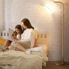 Ambimall Fully Dimmable Floor Lamp - Floor Lamps 9W LED Light Bulbs, Standing Lamps for Living Room, Modern Standing Light Tall Lamp for Bedroom (Gold and White)