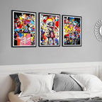 Novatique Graffiti Canvas Wall Art Banksy Art Wall Decor Colorful Graffiti Print Pictures Modern Teen Painting for Living Room Bedroom,12" x 16" x 3Pcs