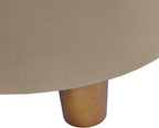 HomePop Home Decor | Upholstered Round Storage Ottoman | Ottoman with Storage for Living Room & Bedroom, Fawn Gray Velvet, Large