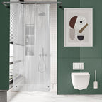 AmazerBath Small Shower Curtain Liner, 36x72 Stall Plastic Clear Shower Curtain Liner, PEVA Cute Narrow Shower Liner, Stand Up Shower Curtain Liners with 2 Magnets and 6 Rustproof Grommet Holes