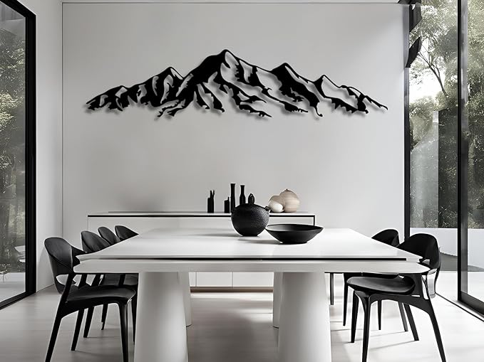 Vailla Mountain Wall Art Decor Wall Hanging Sculpture Modern Home Decoration Nature Wall Decor Large Wooden Art 3D Textured Sculptures for Living Room Bedroom Office Dinnig Room