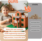 Brick and Mortar Construction Set, DIY Building Blocks for Kids Ages 6+, STEM Construction Kit, Versatile Creative Play, Great Birthday Gift