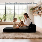 FILUXE Modular Sectional Sofa, Modern Modular Sofa Couch with Deep Seat，Comfy Cloud Couch, Sectional Couches for Living Room, Bedroom and Apartment，1-Seater，Black