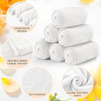 Tinideya 6 Pcs Flannel Fleece Throw Blanket Bulk 50 x 60 Inch Soft Fleece Blanket Warm Throw Blanket Coral Blankets for Couch Sofa Home Wedding Gifts Season (Cream White)