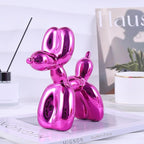 Glossy Balloon Dog Statue Home Decor Modern Art Funky Statues for Coffee Table and Kitchen Figurines Living Room Decor Trendy Color Scheme Room Decor Aesthetic (6.6*6.6*2.8inch, Rose red)