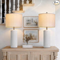 PoKat 27.5'' Tall Table Lamps for Living Room Set of 2, Stone-Like Ceramic Bedroom Lamps for Night Stands, Farmhouse Bedside Lamps for Bedroom Living Room, Nightstand Lamps for End Table, Hallway