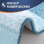 OLANLY Bathroom Rug Set 2 Piece, Soft Absorbent Microfiber Bath Mats and U-Shaped Contour Toilet Rug, Non-Slip, Machine Wash Dry, Plush Shaggy Bath Mats for Bathroom (24"x16"+24"x20", Peacock Blue)