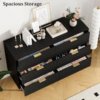 GarveeHome 6 Drawers Dresser for Bedroom, Fluted Dresser Chest of Drawers with Handle, Wood Modern Dressers for Closet, Bedroom Furniture Storage Organizer for Living Room, Hallway