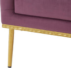 Merax Luxury Velvet Accent Chair, Modern Mid-Century Armchair for Living Room, Bedroom Reading Corner, Comfortable Tufted Single Seater Sofa Chair with Iron Legs (Purple)