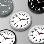 Wall Clock Modern Battery Operated 10 Inch Simpel Silent Non Ticking Analog Decorative for Kitchen Bathroom Bedroom Office Living Room School Classroom(White)
