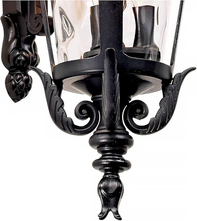 John Timberland Casa Marseille European Outdoor Wall Light Fixture Textured Black French 21 3/4" Clear Hammered Glass for Exterior House Porch Patio Outside Deck Garage Front Door Garden Home