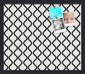 PinPix 20x17 Inch Cork Bulletin Board. This Decorative Framed Pin Board Comes with Black and White Waves Design and a Satin Black Frame. Ideal for Home Office Decor or Message Board (PinPix-194)