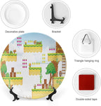 XISUNYA 8 Inch Decorative Plate, Video Games Tableware Plate, Cartoon Retro Computer Graphic Print Ceramic Wall Hanging for Fine Dining Upscale Events, Dinner Parties, Weddings, Catering, Multicolor