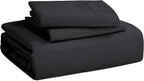 Bedsure Black Oversized King Duvet Cover - 3 Pieces Prewashed Cotton-Like Extra Soft Bedding Set, Includes 1 Duvet Cover 120x98 Inches with Zipper Closure & 2 Pillow Shams, Comforter Not Included