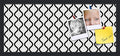 PinPix 28x12 Inch Cork Bulletin Board. This Decorative Framed Pin Board Comes with Black and White Waves Design and a Satin Black Frame. Ideal for Home Office Decor or Message Board (PinPix-194)