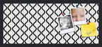 PinPix 28x12 Inch Cork Bulletin Board. This Decorative Framed Pin Board Comes with Black and White Waves Design and a Satin Black Frame. Ideal for Home Office Decor or Message Board (PinPix-194)