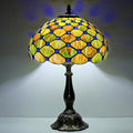 Tiffany Lamp Gradient Green Stained Glass Table Lamp Desk Bedside Reading Light Decor Bedroom Living Room Home Office D12*H18 Inches