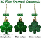 St Patricks Day Ornaments for Tree, 30 Pieces Shamrock Ornaments, Saint Patricks Day Tree Decorations