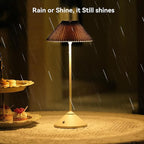 Cordless Rechargeable Touch-Control LED Table Lamp – 3 Adjustable Color Temperatures, Lightweight & Portable, Matte Metallic Finish, Waterproof, Battery Operated for Indoor& Outdoor (White)