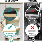 YOUDENOVA Hanging Closet Organizer, 6-Shelf Closet Hanging Storage with Side Pockets, Beige | with Side Pockets