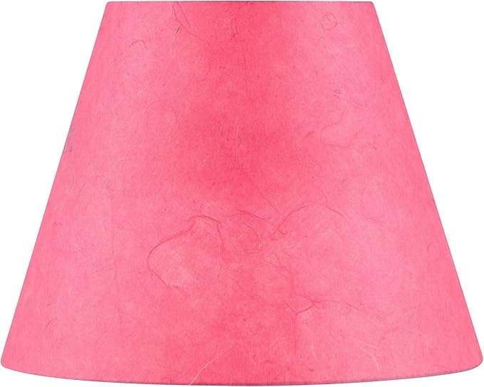 Aspen Creative 56043, Empire Uno Lamp Shade in Rose Red Parchment Wrinkled Paper, 5" Top x 9" Bottom x 7" Slant Height, Slip 33mm