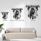 Personalized Dream Catcher Metal Wall Art - Custom Name Iron Sign for Home Decor, 8-30 Inch Black (Style J)