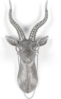 UITWMKTG Silver Animal Head Wall Decor Modern Home Decor Resin Animal Sculptures Wall Mount Vintage Head Wall Art for Living Room Hanging Decoration Sheep