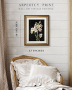ARPEOTCY Vintage Gold Framed Wall Art Decor, Classic Floral Lily Flower Paintings, Victorian Wall Decor for Living Room Bedroom, Canvas Prints Antique Frame Artwork for Room Decor, 13x16 inch