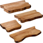 Pinkunn 4 Pcs Floating Shelves for Wall Wooden Live Edge Shelf Wall-Mounted Natural Solid Wood Bedroom Kitchen Storage Living Room Nursery Decor (4 Pcs,15.7 Inch)