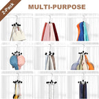 TOPIA HANGER Hoodie Hangers 2-Pack with 6 Wood Balls, 360°Swivel Purse Hanger, Scarf Hanger, Closet Hooks, Handbag Organizer, Bra Hanger, Accessory Organizers for Scarf, Tanktop, Hat, Hoodie CT43B