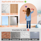 Magnetic Arch Wall Decal, 40 x 32 Upgraded Self-Adhesive Magnetic Chalkboard for Wall, Magnet Wall Drawing Learning for Kids Playroom, School, Home (Light Pink