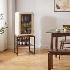 Small Table Stand 20 Inch, Multi-Functional Side & Printer Accent Table with Storage Shelf, Rustic Brown YD-TM153H