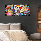 Novatique Banksy Wall Art Colorful Graffiti Canvas Wall Decor Banksy Prints Street Painting Artwork Mural Pop Art Decor for Living Room Bedroom,12" x 16" x 3Pcs