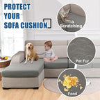 100% Waterproof Couch Cushion Covers, Stretch Sofa Seat Covers, Reversible Sofa Protector for Pets, Washable (Loveseat Cushion, Light Grey)
